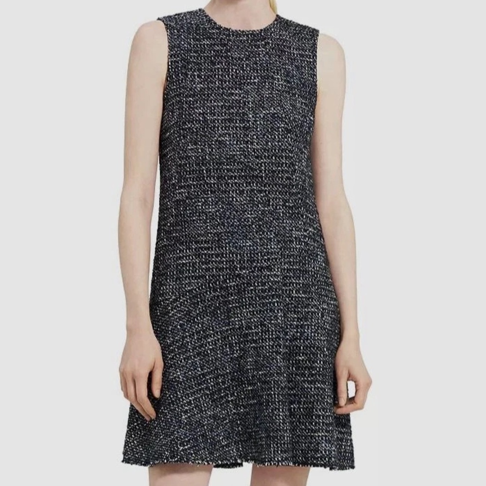 Theory Tweed Asymmetrical Drape Dress
